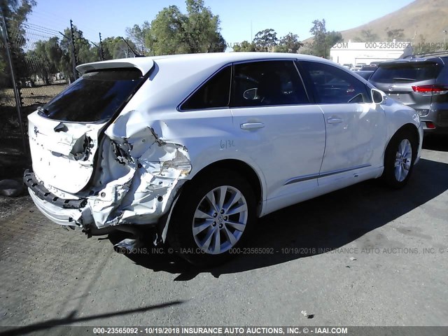 4T3ZA3BB9DU065788 - 2013 TOYOTA VENZA LE/XLE WHITE photo 4