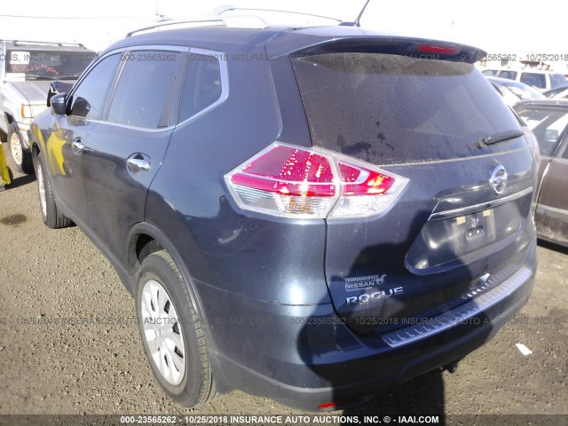 KNMAT2MT8GP710647 - 2016 NISSAN ROGUE S/SL/SV GRAY photo 3