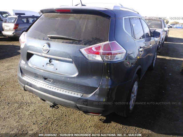 KNMAT2MT8GP710647 - 2016 NISSAN ROGUE S/SL/SV GRAY photo 4