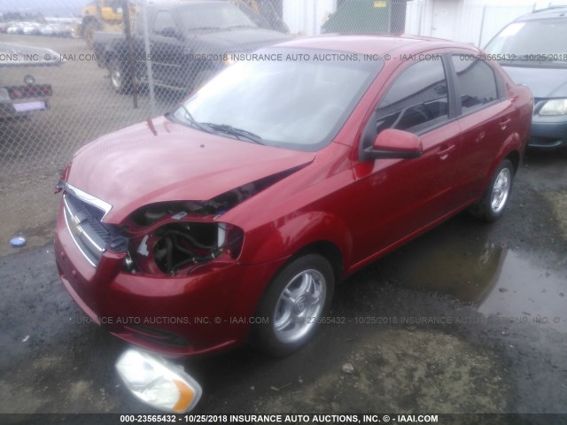 KL1TD56E89B401497 - 2009 CHEVROLET AVEO LS/LT Կարմիր լուսանկար 2