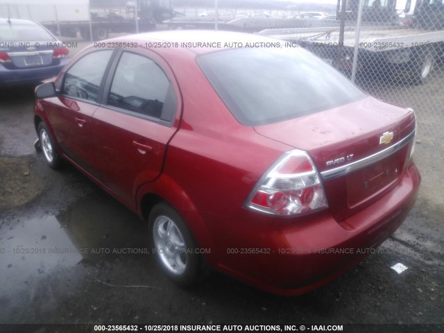 KL1TD56E89B401497 - 2009 CHEVROLET AVEO LS/LT Կարմիր լուսանկար 3