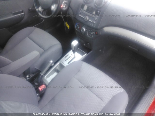 KL1TD56E89B401497 - 2009 CHEVROLET AVEO LS/LT Կարմիր լուսանկար 5