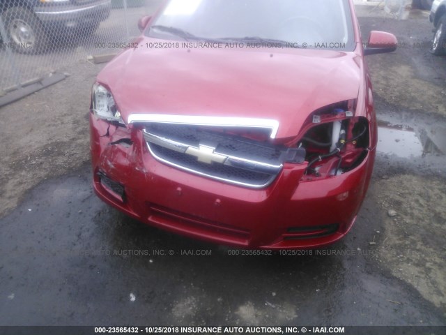 KL1TD56E89B401497 - 2009 CHEVROLET AVEO LS/LT Կարմիր լուսանկար 6