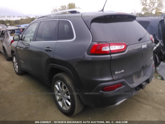 1C4PJMDS6FW522359 - 2015 JEEP CHEROKEE LIMITED GRAY photo 3