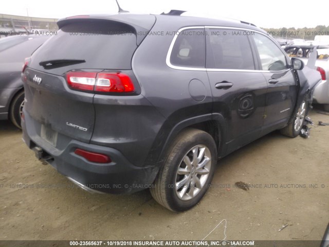 1C4PJMDS6FW522359 - 2015 JEEP CHEROKEE LIMITED GRAY photo 4