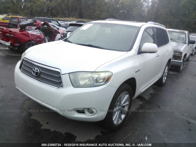 JTEEW44A882005490 - 2008 TOYOTA HIGHLANDER HYBRID LIMITED WHITE photo 2