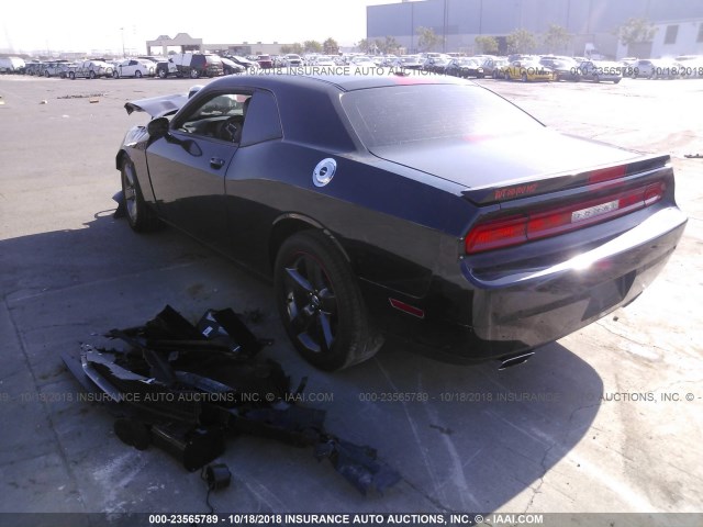 2C3CDYAG0EH209984 - 2014 DODGE CHALLENGER SXT BLACK photo 3