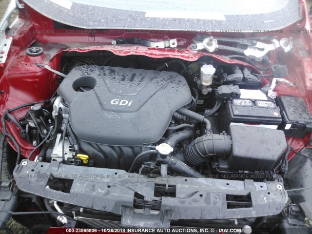 KNADN4A31E6393902 - 2014 KIA RIO EX RED photo 10