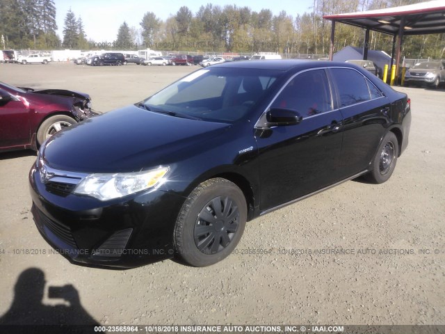 4T1BD1FKXDU086827 - 2013 TOYOTA CAMRY HYBRID/LE/XLE BLACK photo 2