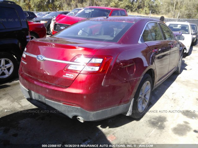 1FAHP2E85JG107262 - 2018 FORD TAURUS SEL MAROON photo 4