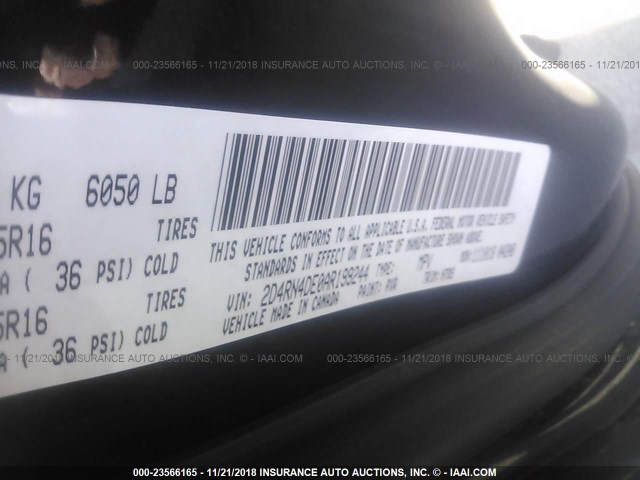 2D4RN4DE0AR199244 - 2010 DODGE GRAND CARAVAN SE BLACK photo 9