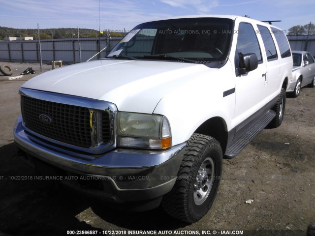 1FMNU41S42EC46438 - 2002 FORD EXCURSION XLT WHITE photo 2