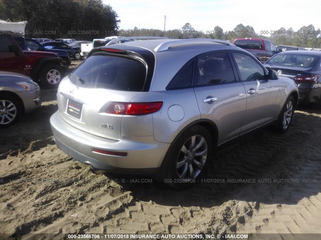 JNRAS08U74X108893 - 2004 INFINITI FX35 GRAY photo 4