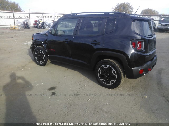 ZACCJBCB3HPF23599 - 2017 JEEP RENEGADE TRAILHAWK BLACK photo 3