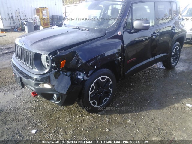 ZACCJBCB3HPF23599 - 2017 JEEP RENEGADE TRAILHAWK BLACK photo 6