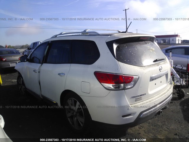 5N1AR2MM2EC733817 - 2014 NISSAN PATHFINDER S/SV/SL/PLATINUM WHITE photo 3