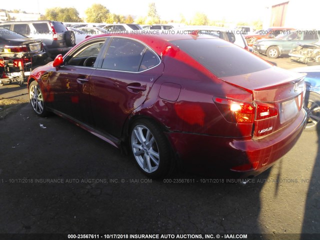 JTHBE262175014855 - 2007 LEXUS IS 350 RED photo 3