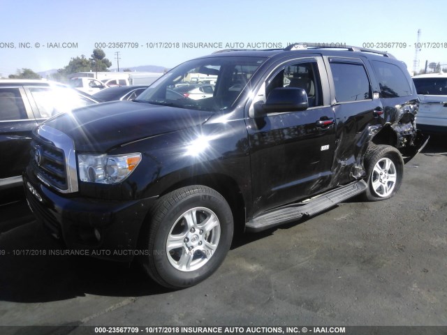 5TDBY5G13FS123178 - 2015 TOYOTA SEQUOIA SR5 BLACK photo 2