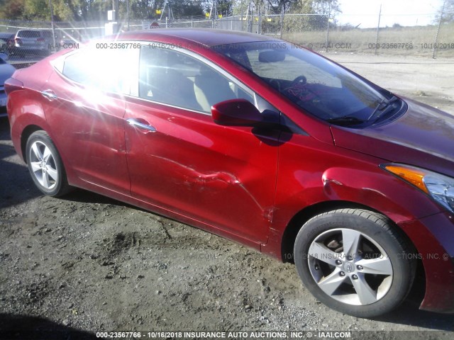 KMHDH4AE5CU424438 - 2012 HYUNDAI ELANTRA GLS/LIMITED RED photo 6