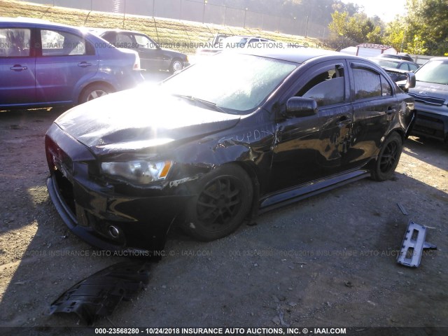 JA32U8FW7BU045468 - 2011 MITSUBISHI LANCER GTS BLACK photo 2