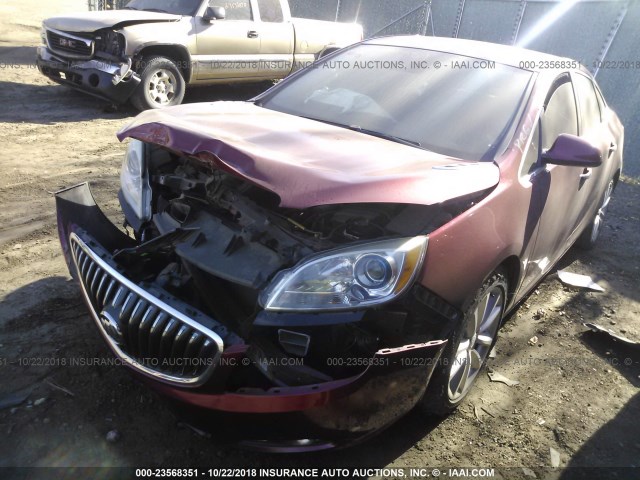 1G4PR5SK0E4170547 - 2014 BUICK VERANO CONVENIENCE RED photo 2