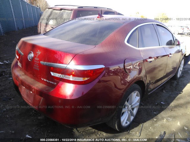 1G4PR5SK0E4170547 - 2014 BUICK VERANO CONVENIENCE RED photo 4