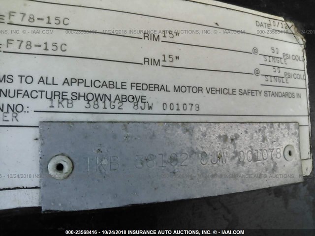 1KB381G28JW001078 - 1998 HOLIDAY RAMBLER ALUMA-LITE  WHITE photo 9