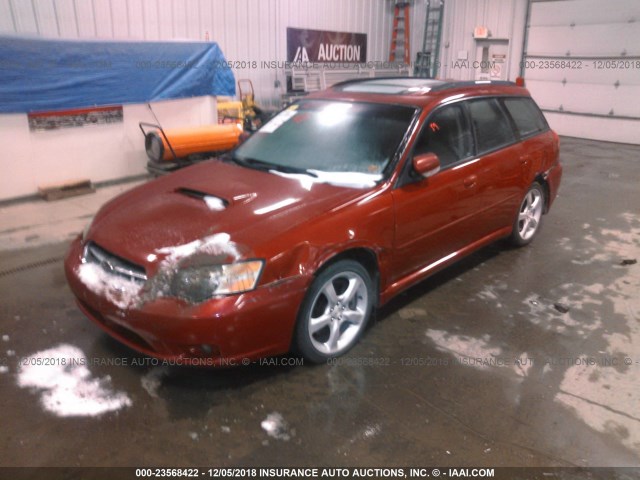 4S3BP676754319767 - 2005 SUBARU LEGACY GT LIMITED RED photo 2