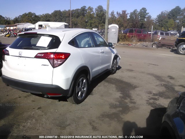 3CZRU6H32JM717263 - 2018 HONDA HR-V LX WHITE photo 4