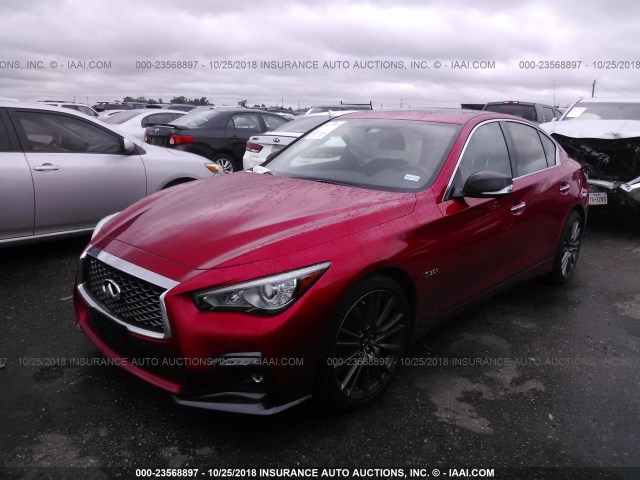 JN1FV7AP0JM461678 - 2018 INFINITI Q50 RED SPORT 400 RED photo 2