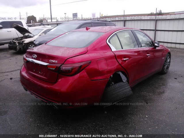 JN1FV7AP0JM461678 - 2018 INFINITI Q50 RED SPORT 400 RED photo 4