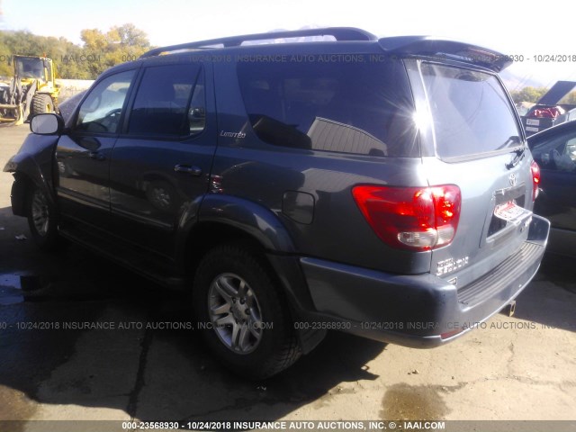 5TDBT48A46S266308 - 2006 TOYOTA SEQUOIA LIMITED BLUE photo 3