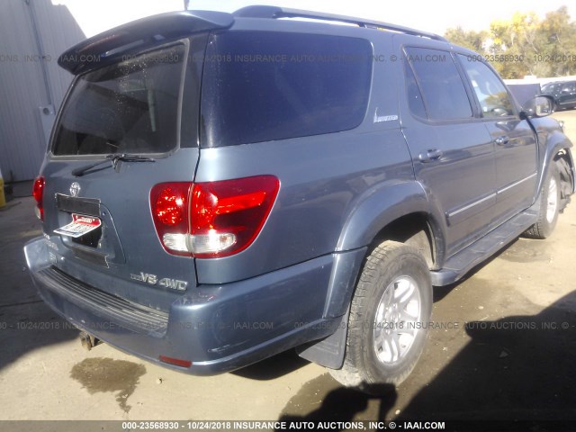 5TDBT48A46S266308 - 2006 TOYOTA SEQUOIA LIMITED BLUE photo 4