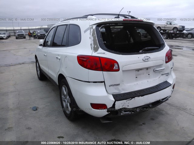 5NMSH13E19H271886 - 2009 HYUNDAI SANTA FE SE/LIMITED WHITE photo 3