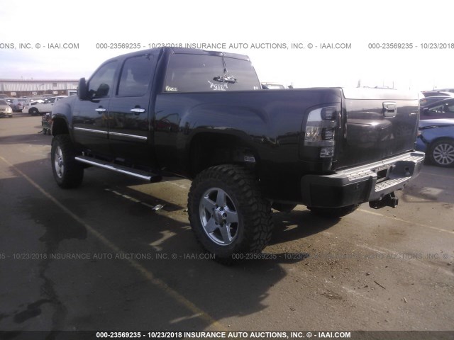 1GT125C81BF255978 - 2011 GMC SIERRA K2500 DENALI BLACK photo 3