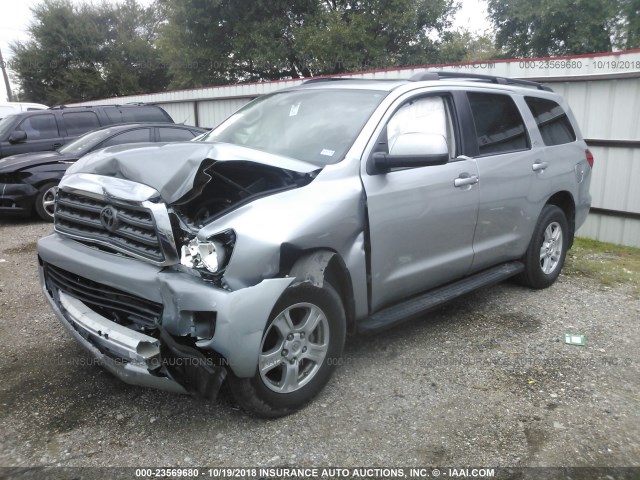 5TDZY5G16GS065812 - 2016 TOYOTA SEQUOIA SR5 SILVER photo 2