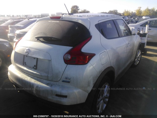 JN8AF5MR5DT223698 - 2013 NISSAN JUKE S/SV/SL WHITE photo 4