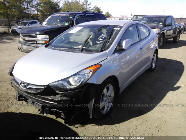 KMHDH4AE6DU628599 - 2013 HYUNDAI ELANTRA GLS/LIMITED SILVER photo 2