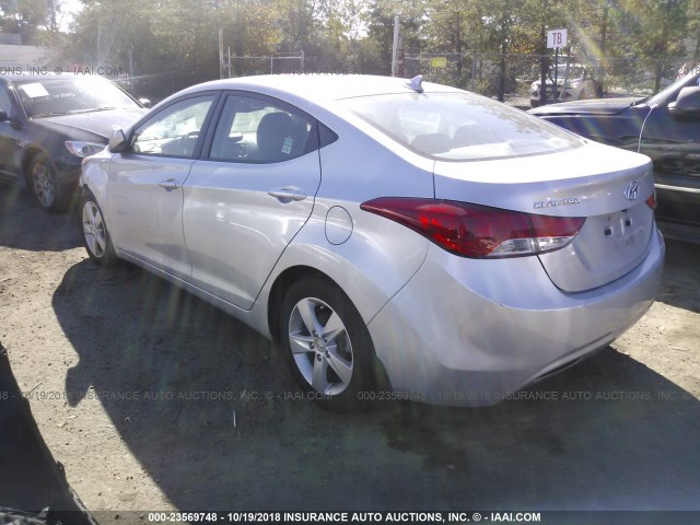 KMHDH4AE6DU628599 - 2013 HYUNDAI ELANTRA GLS/LIMITED SILVER photo 3