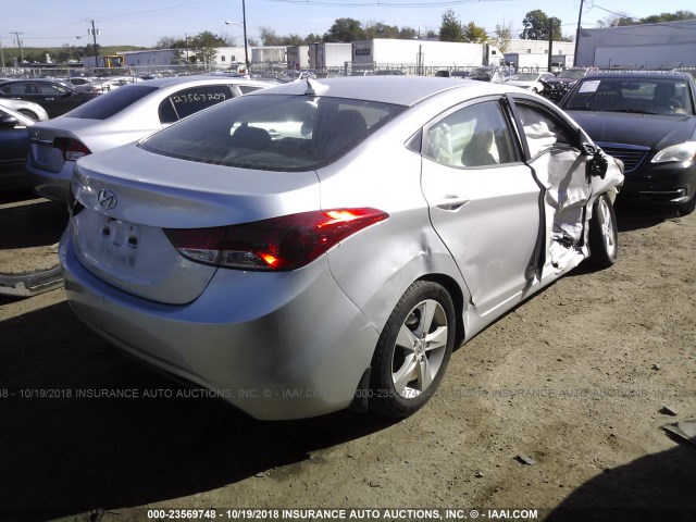 KMHDH4AE6DU628599 - 2013 HYUNDAI ELANTRA GLS/LIMITED SILVER photo 4