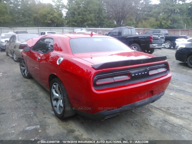 2C3CDZBT1FH701278 - 2015 DODGE CHALLENGER SXT PLUS RED photo 3