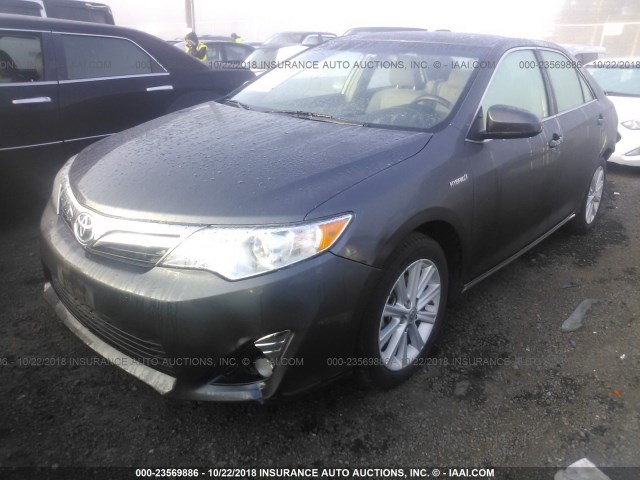 4T1BD1FK5CU027019 - 2012 TOYOTA CAMRY HYBRID/LE/XLE GRAY photo 2