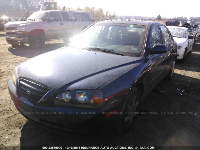 KMHDN46D75U992511 - 2005 HYUNDAI ELANTRA GLS/GT BLUE photo 2