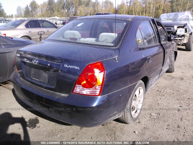 KMHDN46D75U992511 - 2005 HYUNDAI ELANTRA GLS/GT BLUE photo 4