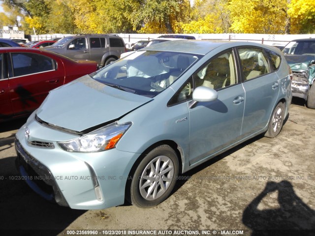 JTDZN3EU4FJ036685 - 2015 TOYOTA PRIUS V GREEN photo 2