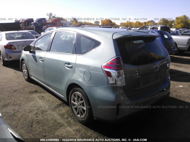 JTDZN3EU4FJ036685 - 2015 TOYOTA PRIUS V GREEN photo 3