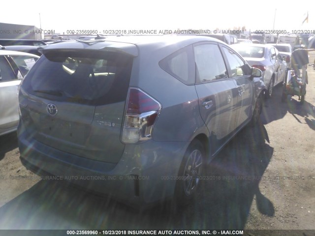 JTDZN3EU4FJ036685 - 2015 TOYOTA PRIUS V GREEN photo 4