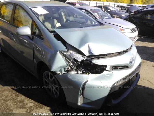 JTDZN3EU4FJ036685 - 2015 TOYOTA PRIUS V GREEN photo 6