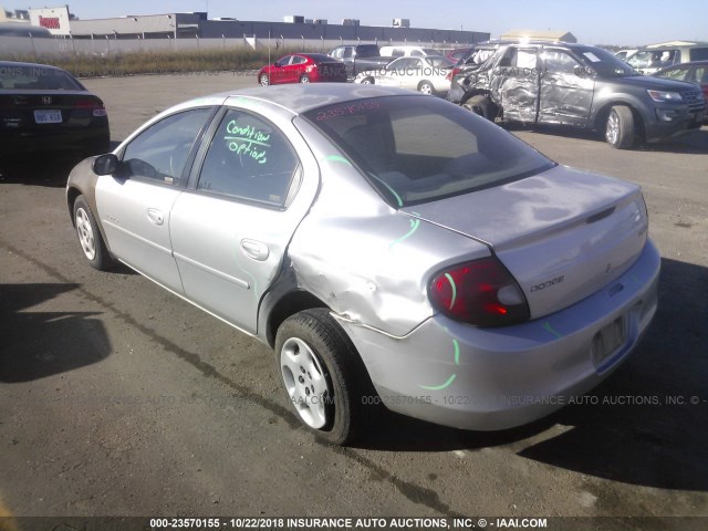 1B3ES46C21D230885 - 2001 DODGE NEON SE/ES SILVER photo 3