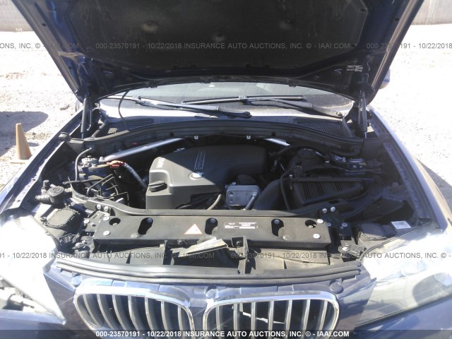 5UXWX9C54D0A20275 - 2013 BMW X3 XDRIVE28I ლურჯი ფოტო 10